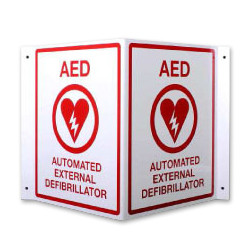 AED Locator Sign "V" Shape