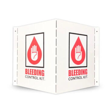 V Shaped Bleeding Control Kit Locator Wall Sign