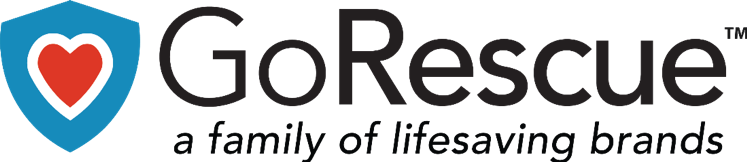 GoRescue logo and text, a family of lifesaving brands
