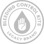 Logo of BleedingControlKits.com: A circular design with the text 'Bleeding Control Kits' around the edge, featuring a central blood drop and a hand in a stop gesture, symbolizing immediate action against bleeding emergencies.