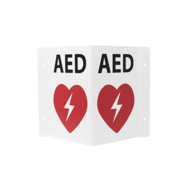 AED Locator Sign - "V" Shaped